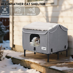 TailTastic heated outdoor cat house side view highlighting weatherproof design.