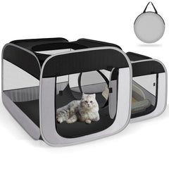TailTastic large cat playpen separate areas for feeding, resting, and litter zones
