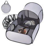 TailTastic pet playpen with surround tunnel boosts safe outdoor playtime.