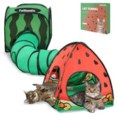 TailTastic watermelon play tunnel invites energetic cats to explore through a colorful indoor setup