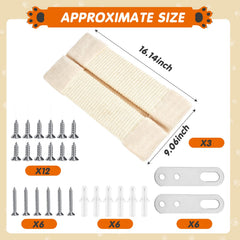 Taiyin 3-Pack Cat Scratcher Corner Pad beige side view illustrating space-saving wall install.