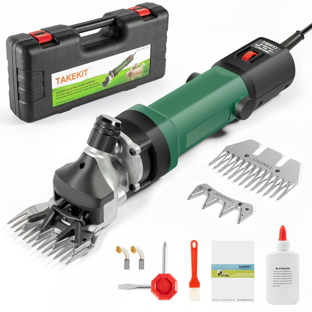 TAKEKIT Sheep Shears 600W motor for efficient clipping.