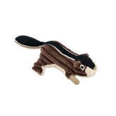 Tall Tails Chipmunk squeaker toy held in hand for small dogs' interactive play.
