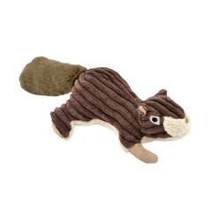 Tall Tails Squirrel plush squeaker toy closeup with soft fabric and hidden squeaker.
