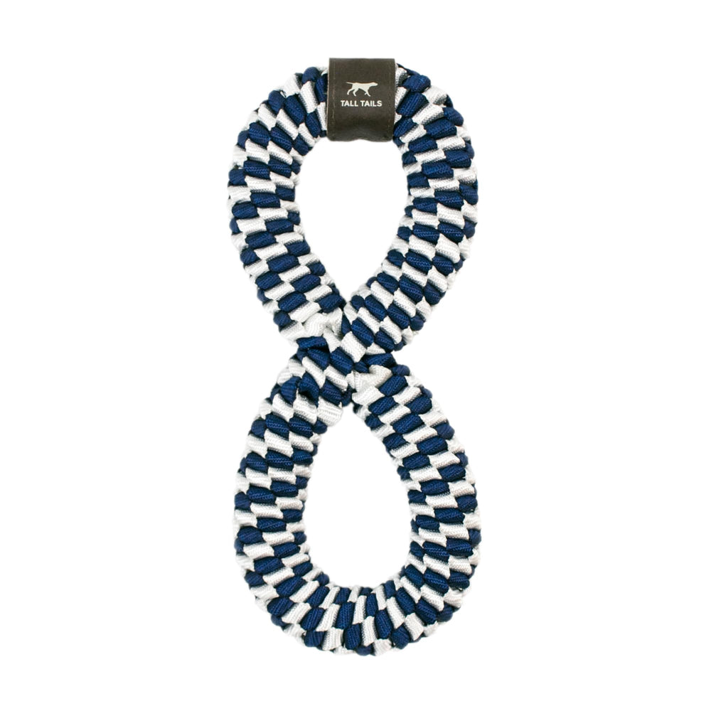 Tall Tails Navy braided infinity tug toy ready for rugged tug-of-war play.