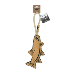Tall Tails Trout Tug Toy dog fetch action ready for active play