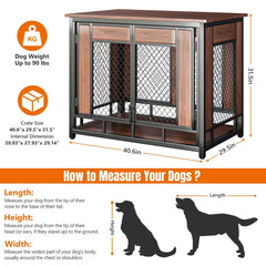 TALORFU crate with double doors open for easy dog access