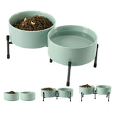 TAMAYKIM elevated dog bowls on a stand for comfortable feeding.