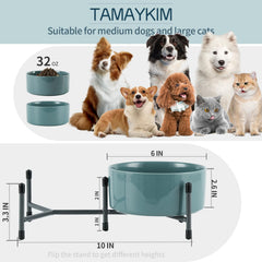 TAMAYKIM porcelain dog cat bowls closeup highlights durable ceramic for daily use.