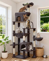 Taoqimiao 83in cat tree pyramid structure provides stable support for large cats during climbs.