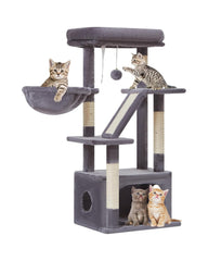 Taoqimiao cat tree with sisal columns supports scratching and playful exploration