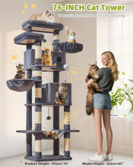 Taoqimiao cat tree oversized platform provides ample lounging space for big cats.
