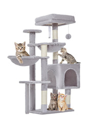 Taoqimiao Cat Tree overview shows sturdy indoor-friendly design for playful cats