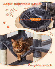 Taoqimiao Cat Tree scratching posts help protect furniture while entertaining cats.