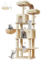 Taoqimiao large cat tree with 9 scratching posts for active indoor cats.