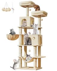 Taoqimiao large cat tree with 9 scratching posts for active indoor cats.