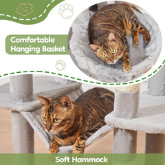 Taoqimiao MS042W cat tree hammock presents a soft, relaxing nap option.