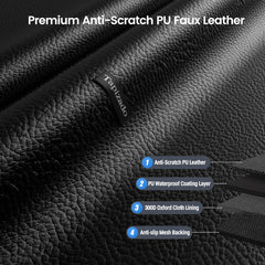 Tapizado two vertical zippers design enables partial rear seat access for gear.