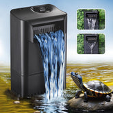 TARARIUM 220GPH turtle filter installation view for easy setup in 20-45 gal tanks