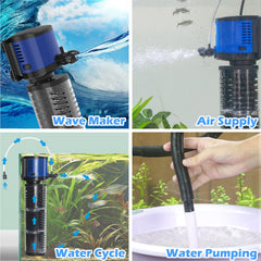 Tararium Aquarium Filter delivers 260 GPH wave movement for lively water