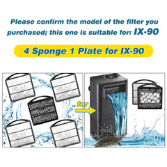 TARARIUM IX-90 replacement sponge clip secures media for stable filtration