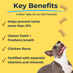 Tartar Shield crunchy texture aids chewing and oral care while satisfying taste.