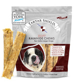 Tartar Shield soft rawhide chews for large dogs promote cleaner teeth and fresher breath.