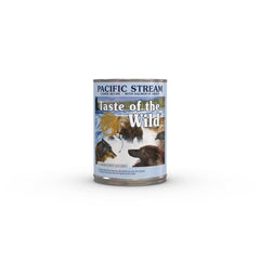 Taste of the Wild Pacific Stream salmon in gravy can shows real salmon as the #1 ingredient for lean muscles.