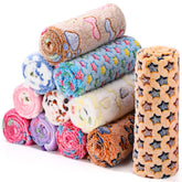 Tatuo 12-piece puppy blanket package with varied patterns for cozy pets on cold nights.