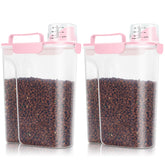 TBMax 2-pack cat and dog food containers with pink lids for airtight freshness.