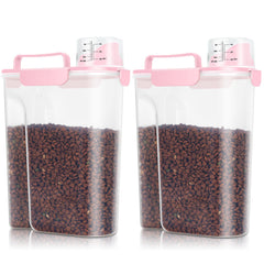 TBMax 2-pack cat and dog food containers with pink lids for airtight freshness.