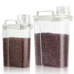TBMax 6qt dog-cat food storage bin with dual compartments for organized dry kibble storage.