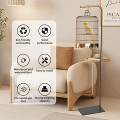 TBTFW suspension-design bird stand illustrating secure hanging position