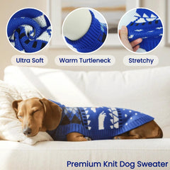 T'CHAQUE Christmas dachshund sweater shows full-back fit for dachshund comfort
