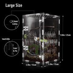 TCooSo acrylic terrarium with ventilation holes promotes healthy air circulation