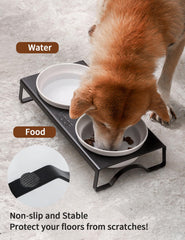 TEAKISS 6-inch wide ceramic bowls featured for easy filling and mess prevention during meals