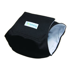Teamoy 3-pack diaper wrap on-dog demonstrates secure, comfortable fit with elastic edges