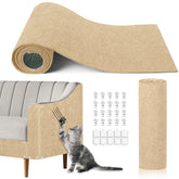 TEBANTY cat scratch mat beige unfolded showing maximum coverage for multiple cats