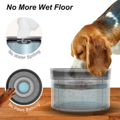 Techphardo 1-Gallon no-spill bowl, side profile with stable base on flooring.