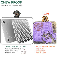 Techphardo raised-maze design highlights calming licking and slower feeding benefits.