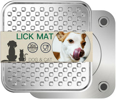 Techphardo stainless steel large lick mat on counter – durable, hygienic, easy to clean.