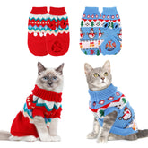 Tecotely cat Christmas sweater with snowman pattern boosts festive photo appeal