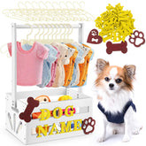 Teenyyou dog closet wardrobe in white with hanging rod and organized storage