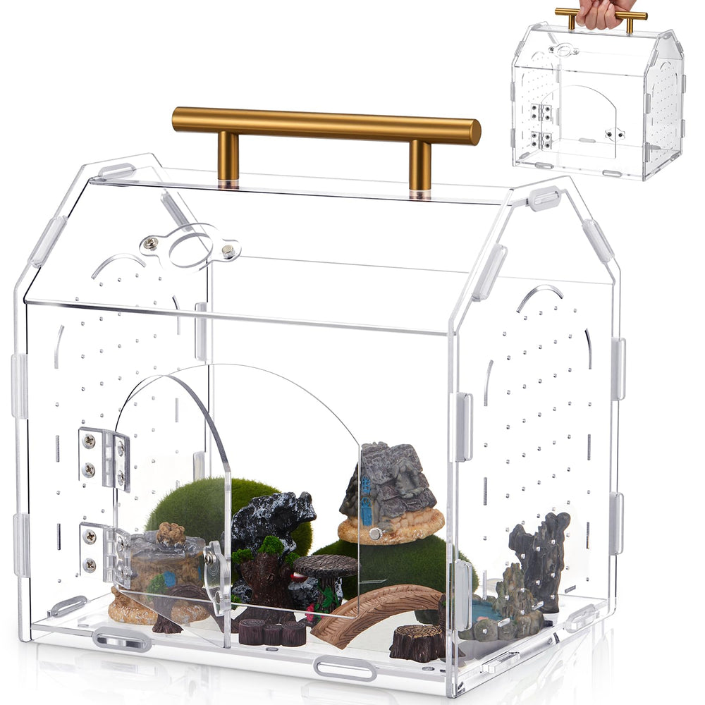 Teenyyou Jumping Spider Enclosure front view with clear acrylic for easy observation.