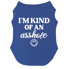Tees & Tails I'm Kind of an A(Problem) Dog tee royal blue front view for daily comfort.