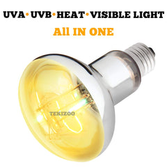 TEKIZOO sun lamp 125W UVB coverage demonstrates UVB output for reptile health and activity.