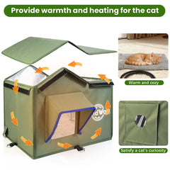 TENDWARE blue-edge eave attracts feral cats with high-visibility entry for easier sheltering.