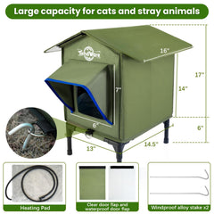 TENDWARE outdoor cat house two-exits offer safe escape routes for outdoor cats.