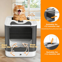 Tenizo open-semi-enclosed configuration supports cats' preference for space and privacy.