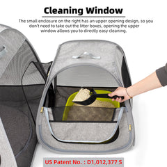 Tenrai Portable Cat Playpen in outdoor use on grass for safe outdoor time.